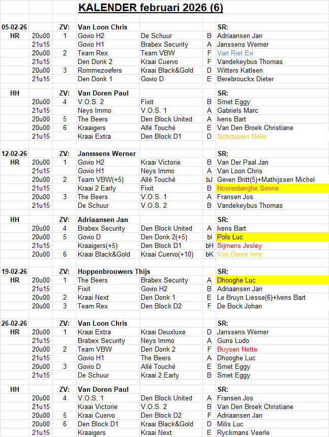Scheidsrechters 02 november 2023