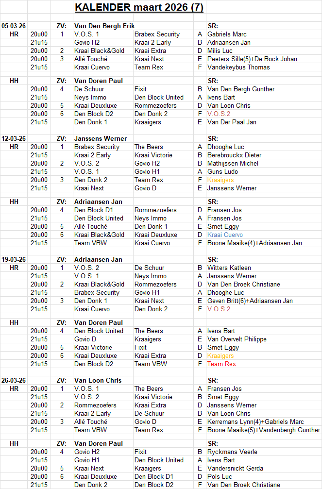 Scheidsrechters 30 november 2023